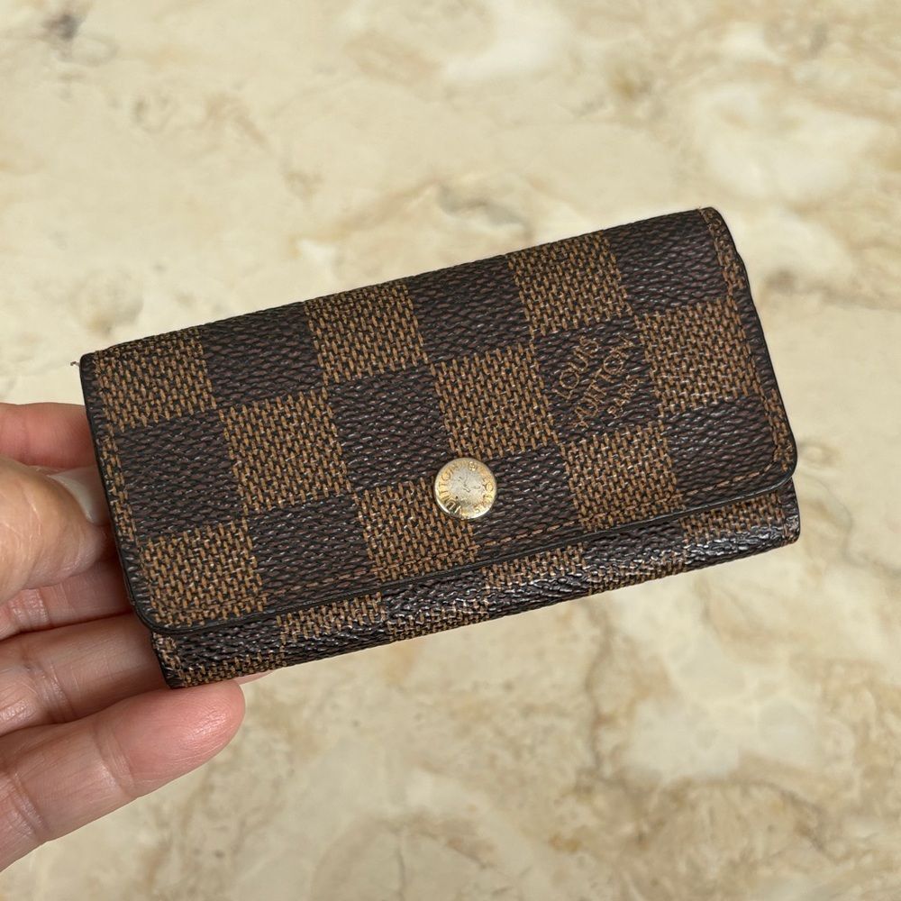 Louis Vuitton Damier Ebene Multicles 4 Ring Key Case Brown Unisex